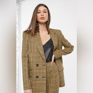 ASOS dad blazer oversized houndstooth multi check plaid tall multi NWT menswear